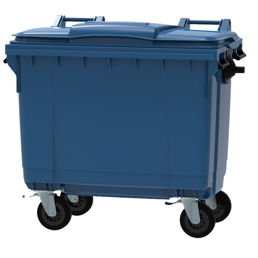 ESE France 4-Wheel Waste Bin - 660L - Robust and Professional - 100% Recycled - Grey - Made in France