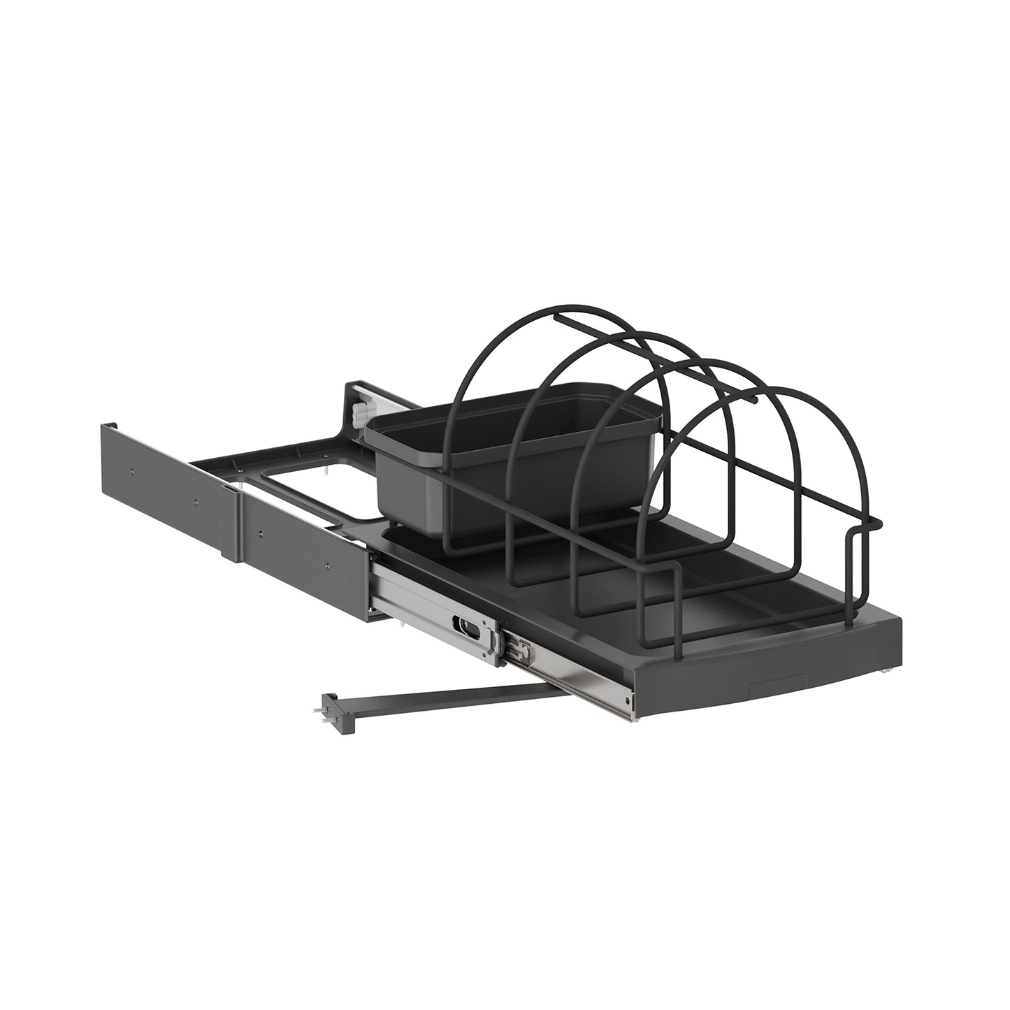 Emuca - Recycle Recycling Bin 35 L for Kitchen, Floor Mounting, Manual Extraction, Without Lid, Charcoal Grey Plastic