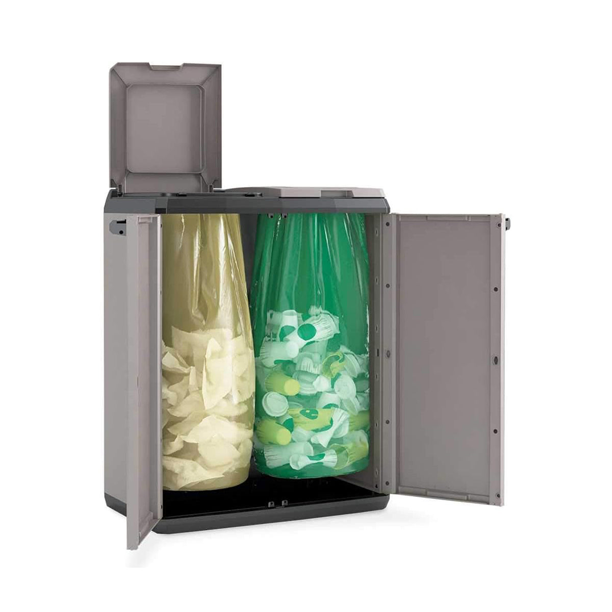 Poubelle double compartiment Sacs poubelle 2 x 110 litres