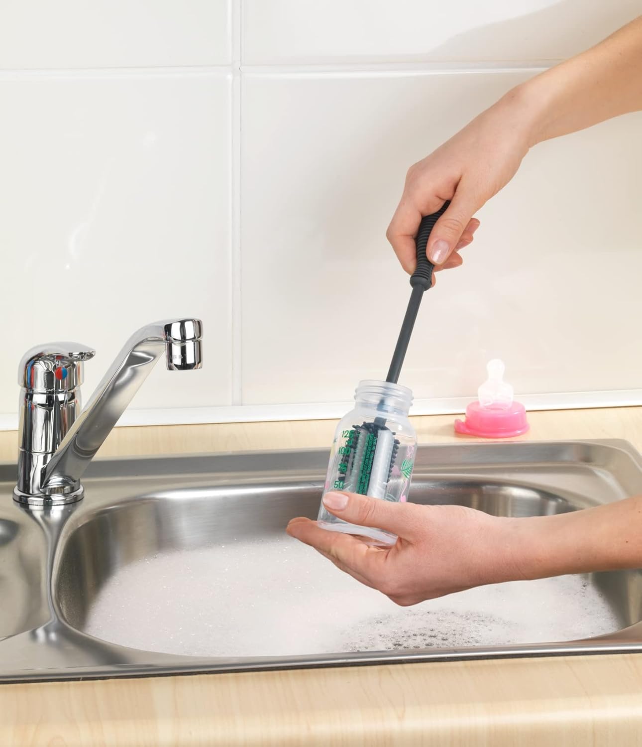 Brosse à vaisselle en silicone cuisine gris