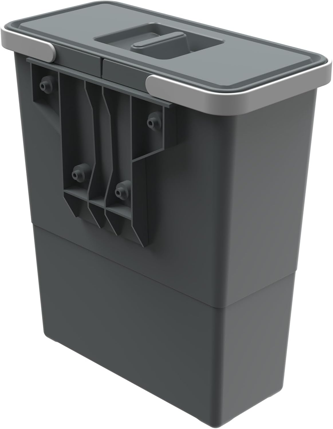 Poubelle 12L a fixer sur porte grise cuisine