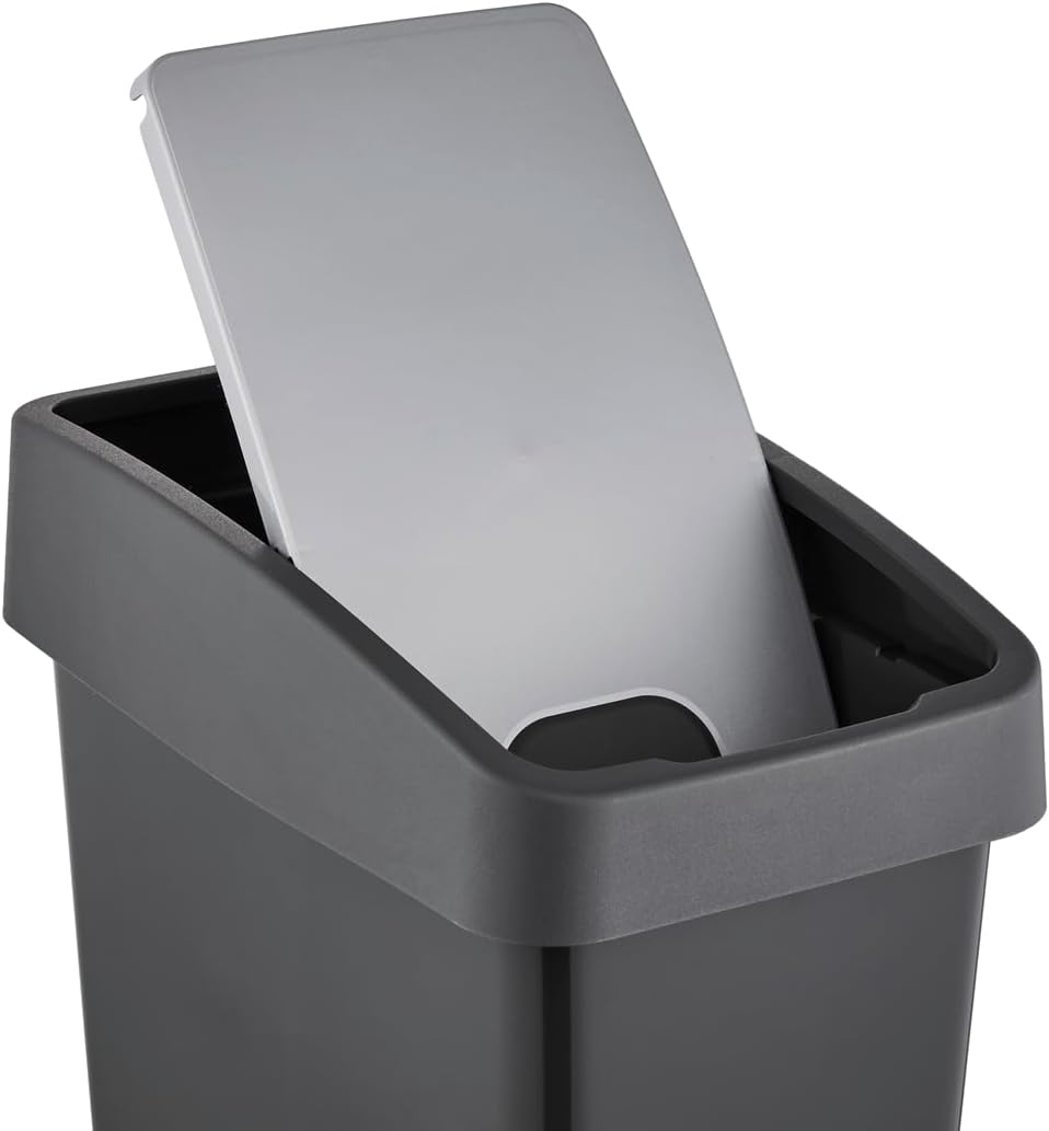 Poubelle 25L à double ouverture gris cuisine
