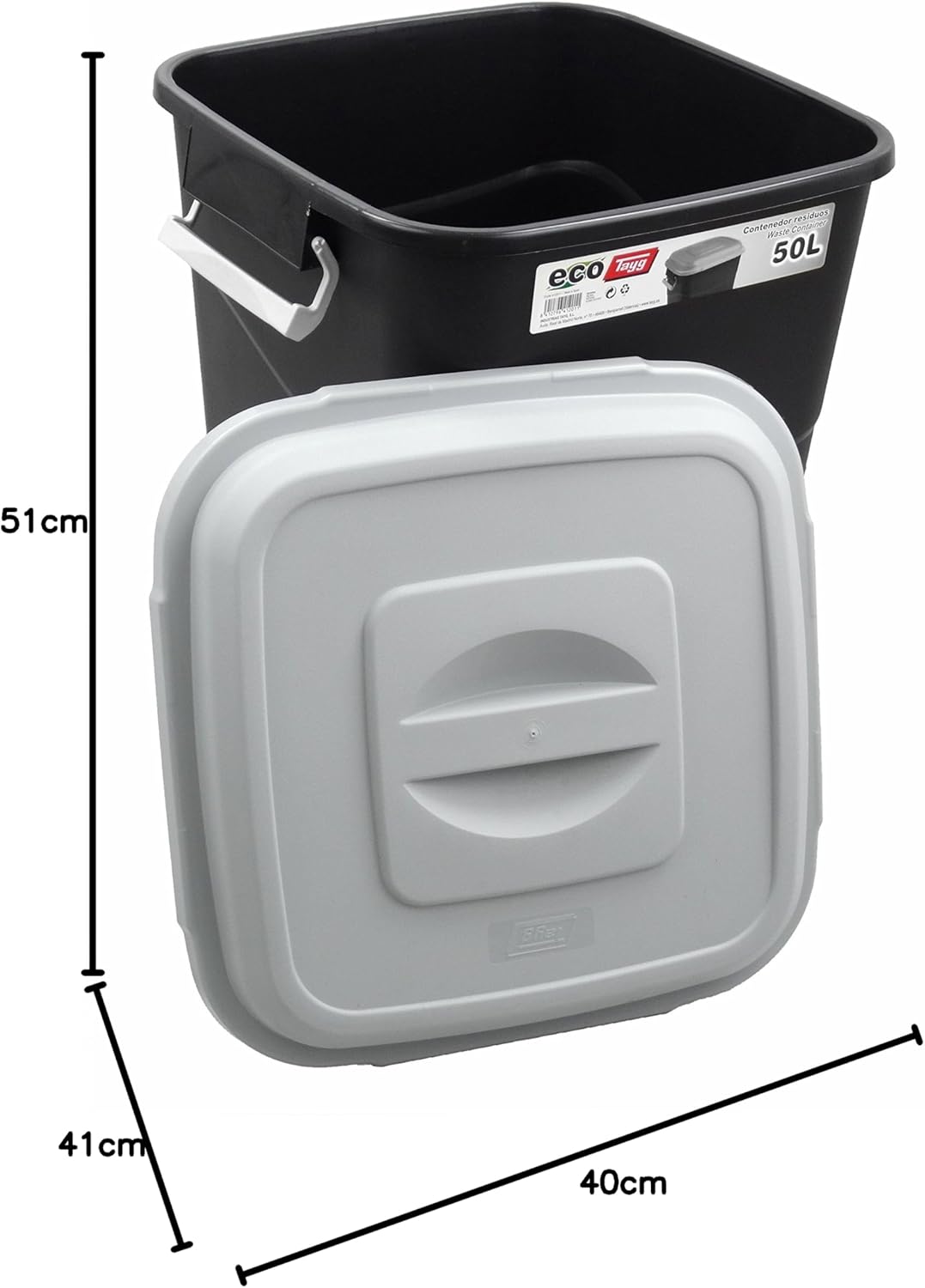 Poubelle 50L avec couvercle amovible cuisine conteneur a dechet