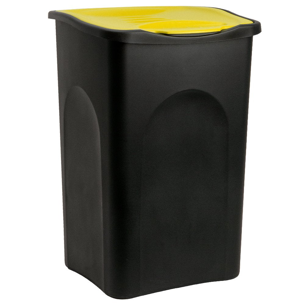 Poubelle 50L avec couvercle dimension cuisine jaune