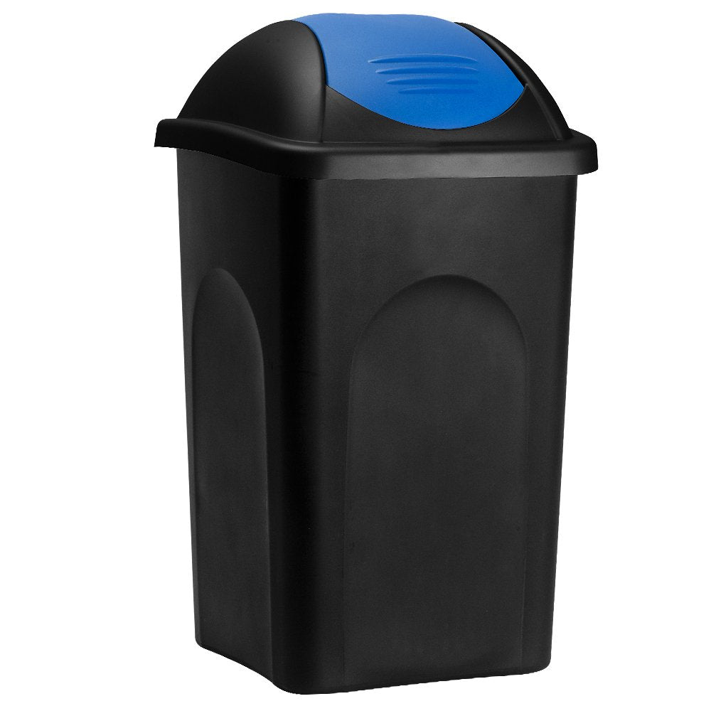 Poubelle 60L avec couvercle basculant cuisine dimension bleu