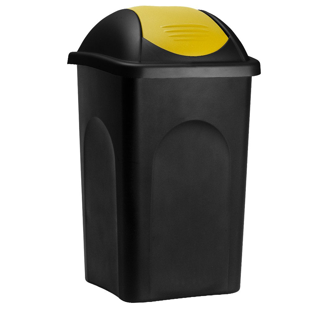 Poubelle 60L avec couvercle basculant cuisine dimension jaune