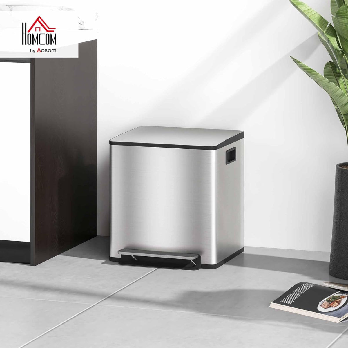 Poubelle double compartiment 30l