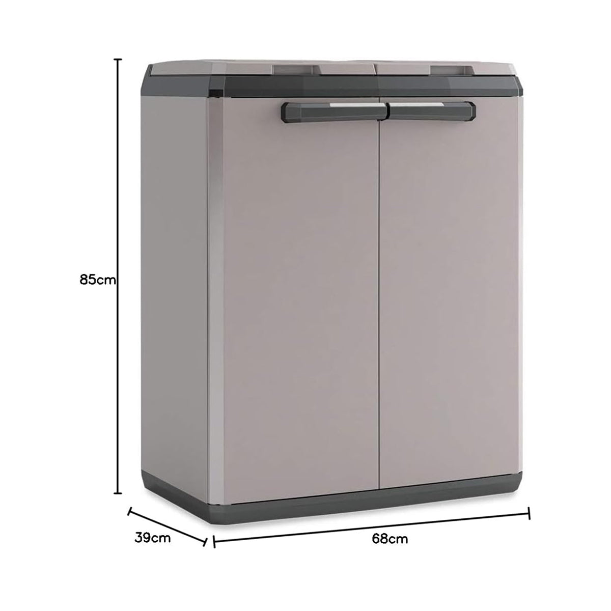 Poubelle double compartiment 2 x 110 litres