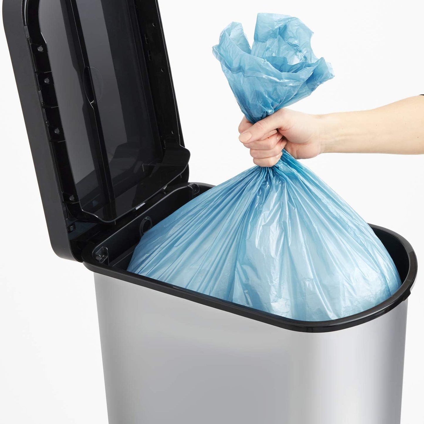 Poubelle grise 50L ovale