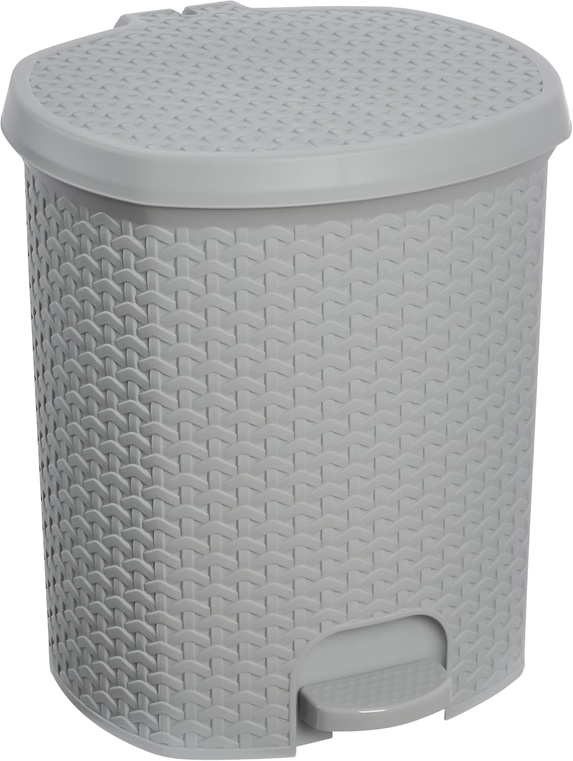 Poubelle à pédale 21L – Design rotin gris Nordic,