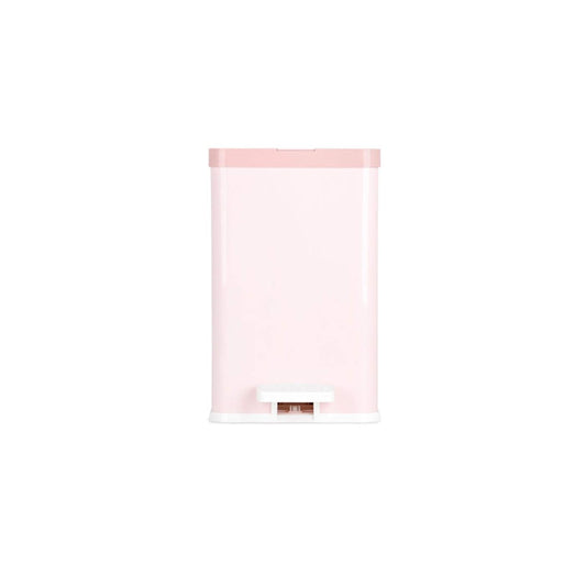 Poubelle rose 6L a pedale – carre avec seau intérieur, fermeture silencieuse