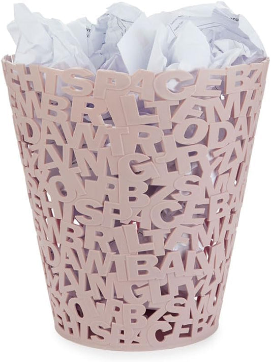 Poubelle rose, corbeille à papier 11,5 litres
