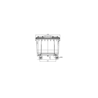 ESE France 4-Wheel Waste Bin - 660L - Robust and Professional - 100% Recycled - Grey - Made in France