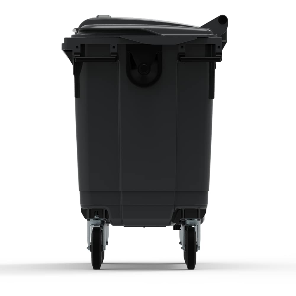 ESE France 4-Wheel Waste Bin - 660L - Robust and Professional - 100% Recycled - Grey - Made in France