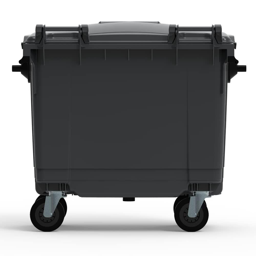ESE France 4-Wheel Waste Bin - 660L - Robust and Professional - 100% Recycled - Grey - Made in France