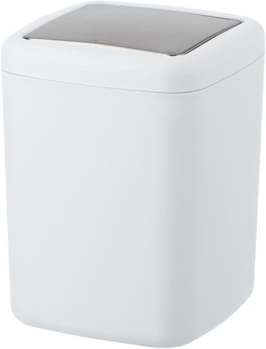 WENKO Petite Poubelle Salle de Bain, Poubelle à Couvercle, 3L, Barcelona, Blanc, Plastique incassable, 15x20x15 cm