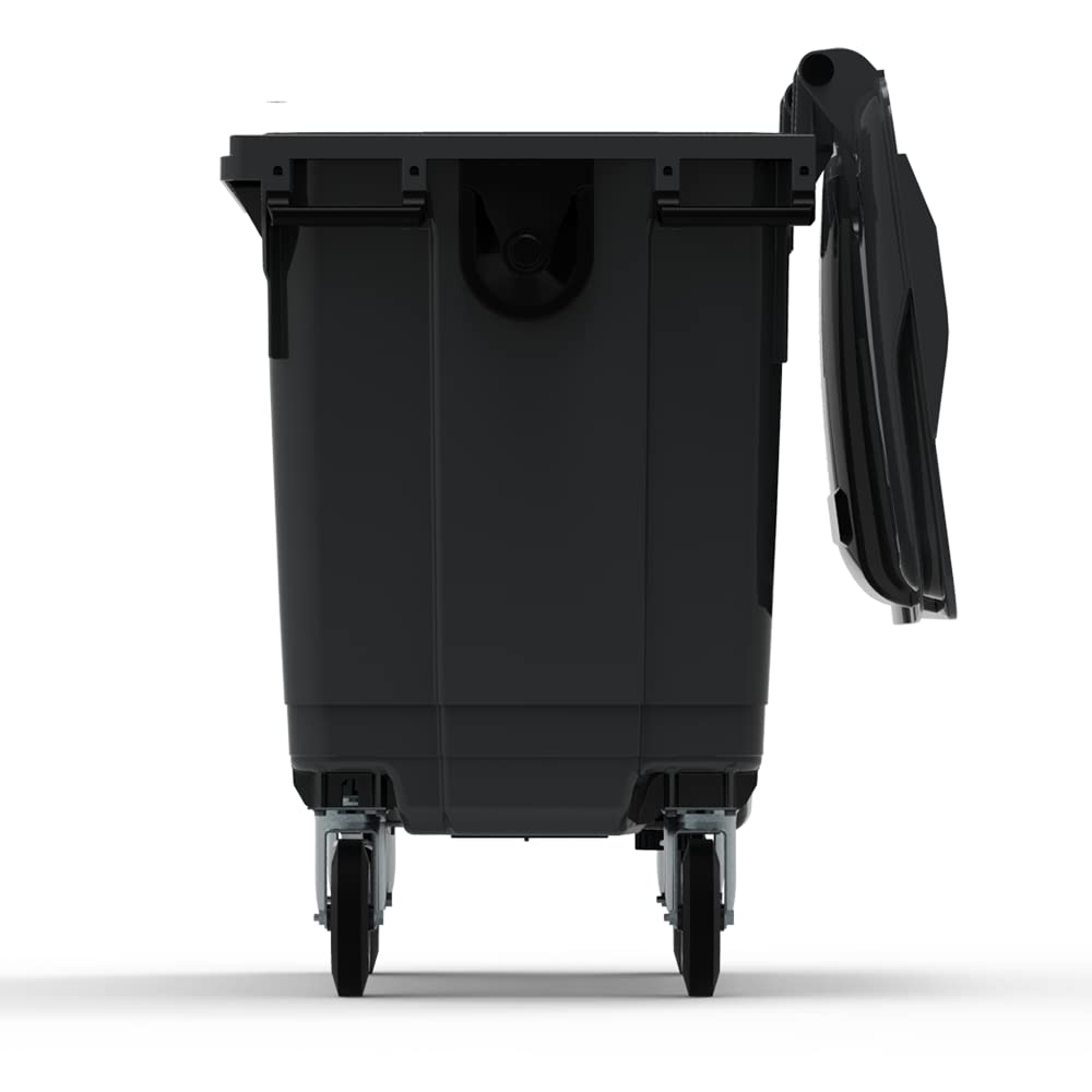 ESE France 4-Wheel Waste Bin - 660L - Robust and Professional - 100% Recycled - Grey - Made in France