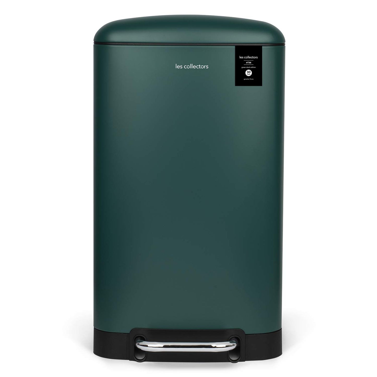 Les Collectors No.701 Stainless Steel Kitchen Pedal Bin, Capacity 30L, 30L Compatible Bag, Compact, Practical, Silent Close, Removable Inner Bucket, Matt Finish, Duck Green