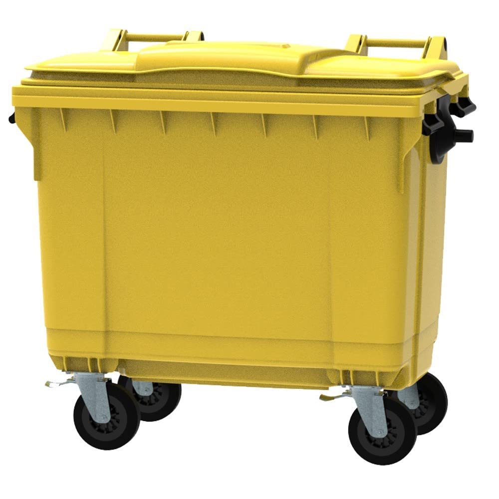 ESE France 4-Wheel Waste Bin - 660L - Robust and Professional - 100% Recycled - Grey - Made in France
