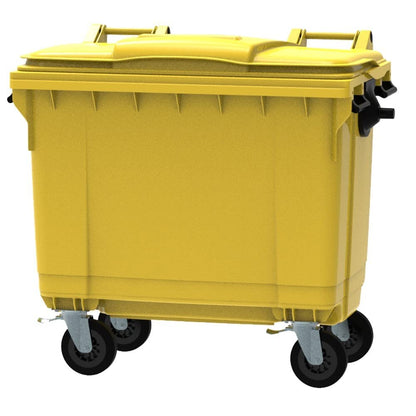 ESE France 4-Wheel Waste Bin - 660L - Robust and Professional - 100% Recycled - Grey - Made in France