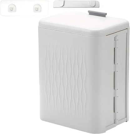 Collapsible Bin with Lid, 12 L - Ideal as Hanging or Wall Bin for Kitchen Composter, Space Saving with Sliding Lid and Easy Installation by Hook and Adhesive