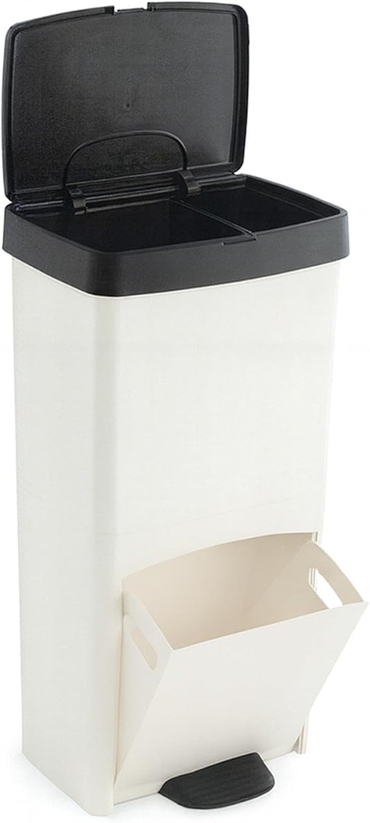 Poubelle 70L, VERTICAL, 2 compartiments, poubelle à déchets, 76 cm, gestion facile