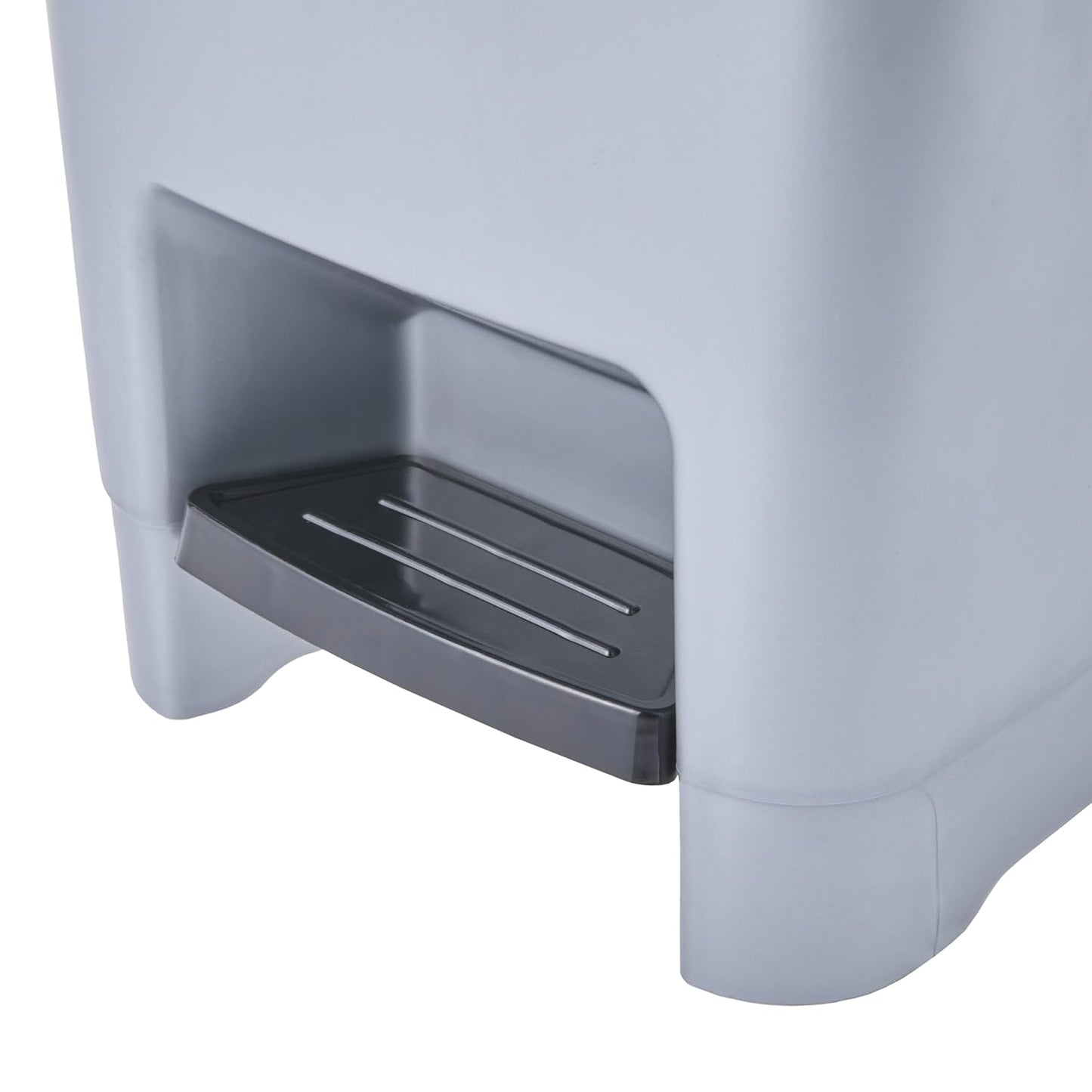 poubelle à pédale, 10 l, nettoyage facile, pédale d'ouverture et de fermeture hygiénique, poubelle, 20,5 x 28 x 35 cm, olaf, 