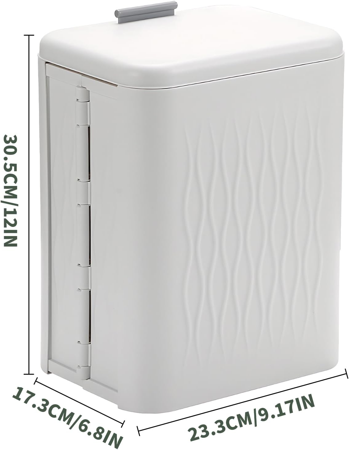 Collapsible Bin with Lid, 12 L - Ideal as Hanging or Wall Bin for Kitchen Composter, Space Saving with Sliding Lid and Easy Installation by Hook and Adhesive