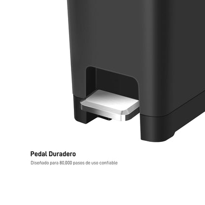 EKO Poubelle Cuisine 10L avec Couvercle Flip N’ Click | Compacte pour Salle de Bain ou Cuisine | Inox Anti-Traces avec Seau Intérieur Amovible | Base Antidérapante et Design Moderne