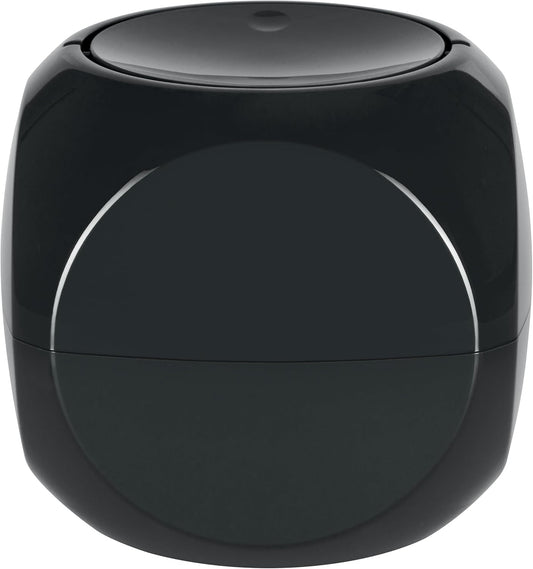 Spirella Cosmetic Bin Waste Container Bathroom Trash Box with Swivel Lid 1 Litre Black