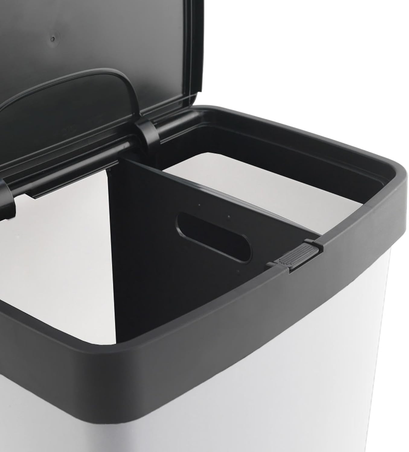 Poubelle 70L, VERTICAL, 2 compartiments, poubelle à déchets, 76 cm, gestion facile