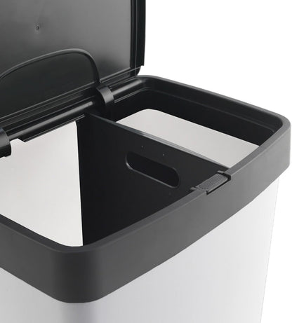 Poubelle 70L, VERTICAL, 2 compartiments, poubelle à déchets, 76 cm, gestion facile