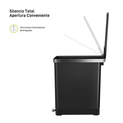 EKO Poubelle Cuisine 10L avec Couvercle Flip N’ Click | Compacte pour Salle de Bain ou Cuisine | Inox Anti-Traces avec Seau Intérieur Amovible | Base Antidérapante et Design Moderne