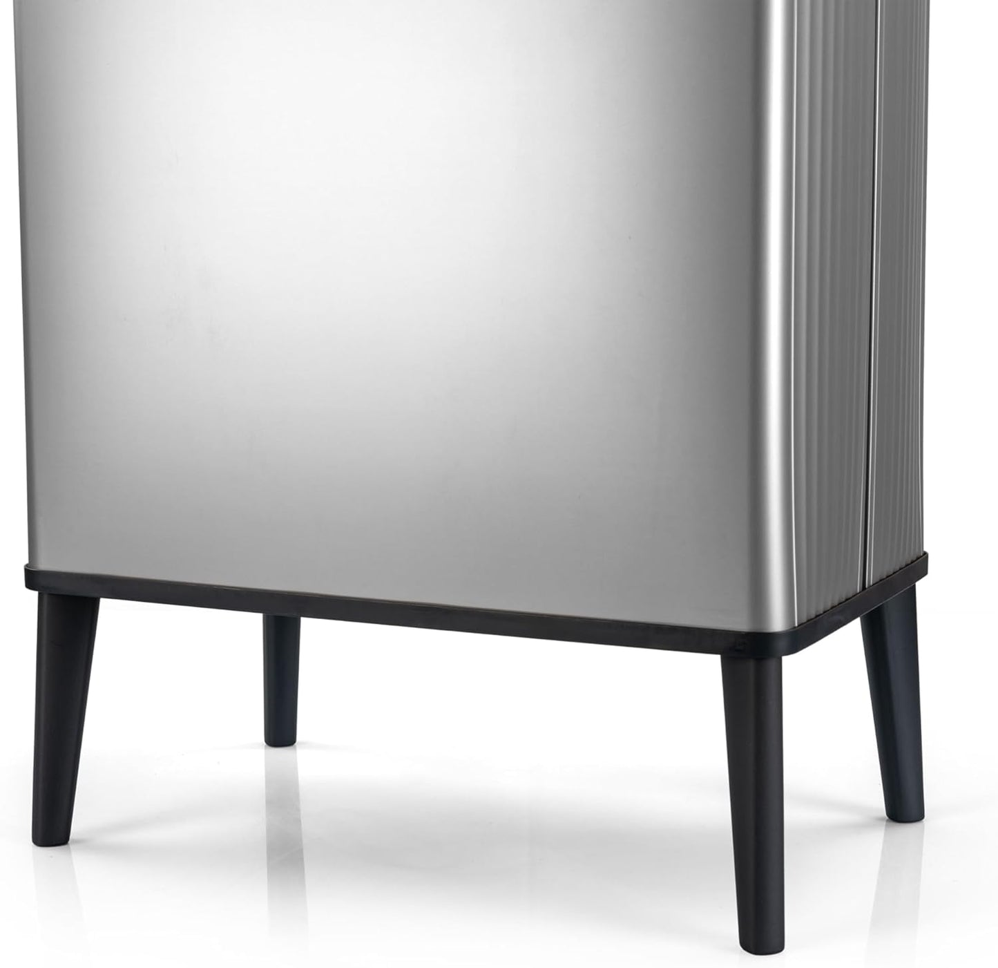 Curver - Poubelle Verto haute capacité de 54 L, couvercle poussoir, design élégant, assemblage facile, recyclable, argent perlé