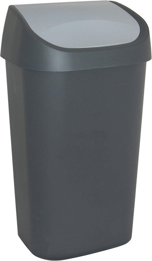CURVER | Poubelle Mistral 50L couvercle swing 38,8x30,3x69 cm Anthracite / Gris