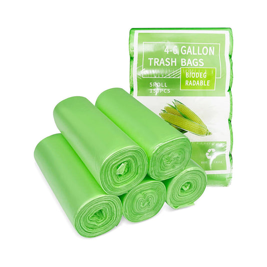 Tekenewbse Lot de 150 Sacs Poubelle Biodégradables 25L, Sac Poubelle Rectangulaire, Sac Poubelle Compostable pour Aliments, Ménages, Déchets de Jardin Dans La Cuisine, Le Bureau(50X60cm, Vert)