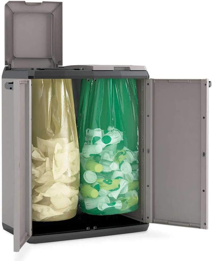  Poubelle double compartiment Sacs poubelle 2 x 110 litres