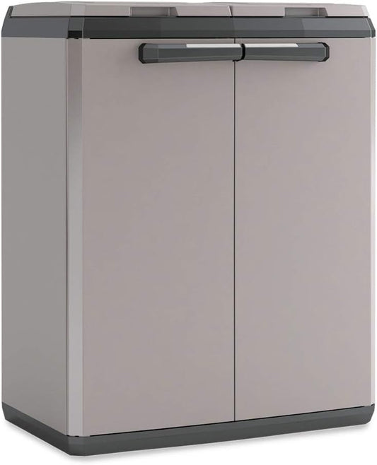 Armoire Poubelle double compartiment Sacs poubelle 2 x 110 litres