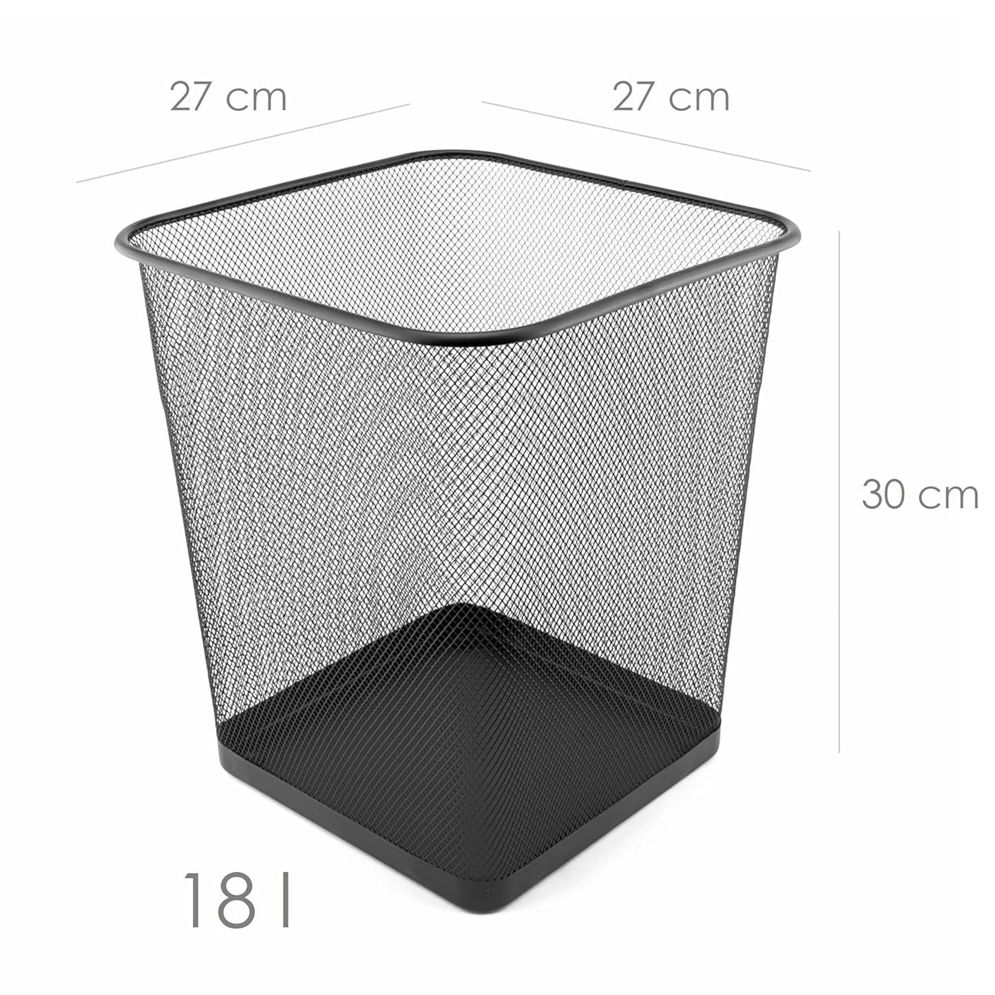 Corbeille en papier bureau noir dimension