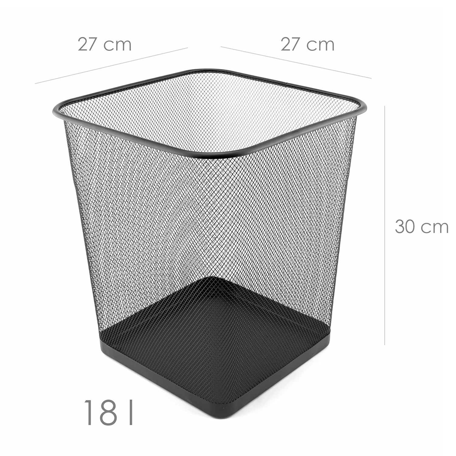 Corbeille en papier bureau noir dimension