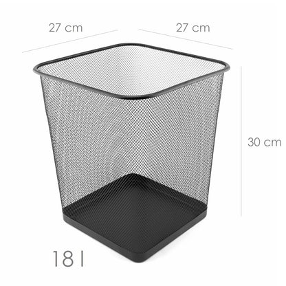 Corbeille en papier bureau noir dimension