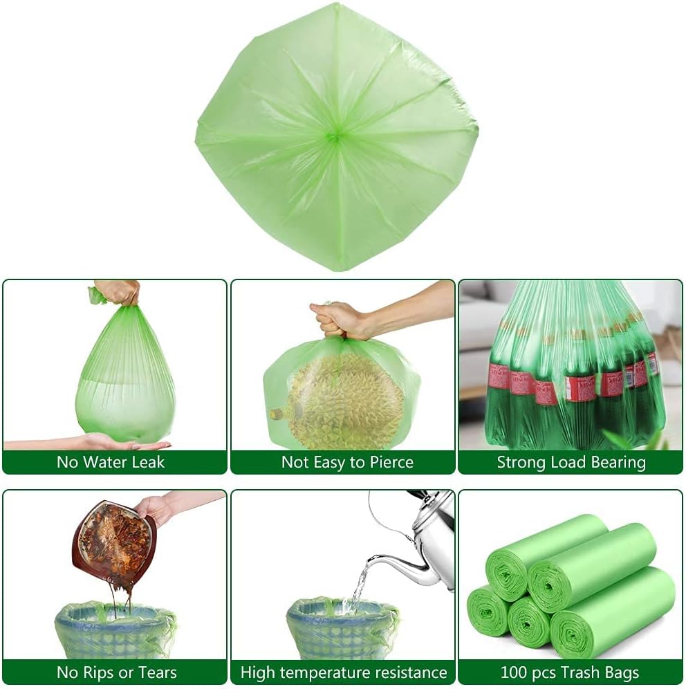 Lot de 100 sacs poubelle biodégradables 20L 
