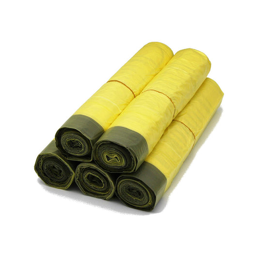 Lot de 5 rouleaux – Sacs Poubelle Jaunes 90L
