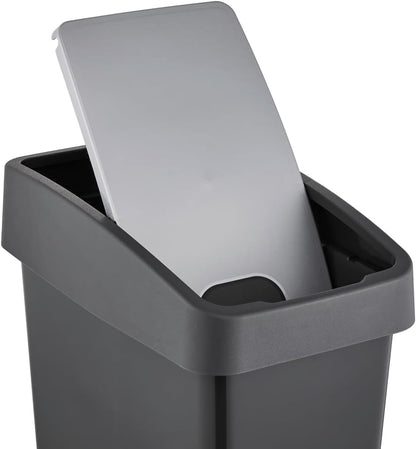 Poubelle 25L à double ouverture gris cuisine
