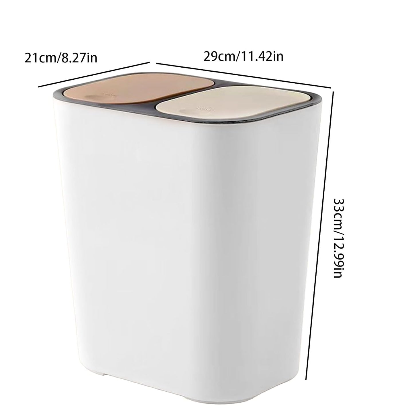 Poubelle 2 bacs pour un tri efficace blanc compartiments