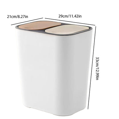 Poubelle 2 bacs pour un tri efficace blanc compartiments