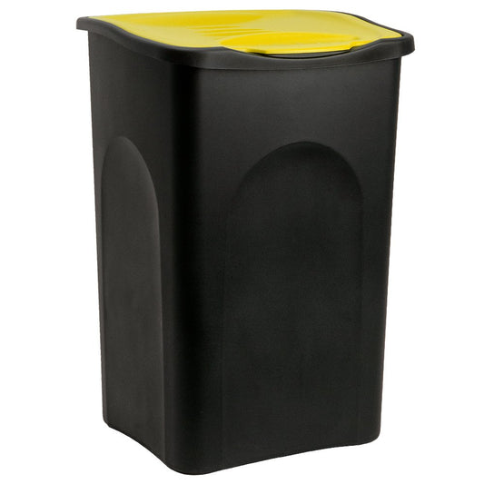 Poubelle 50L avec couvercle  dimension cuisine jaune