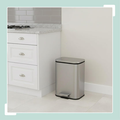 Poubelle 5L inox Soft-Close rectangulaire bureau