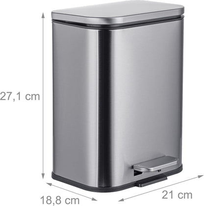 Poubelle 5L inox Soft-Close rectangulaire bureau dimension