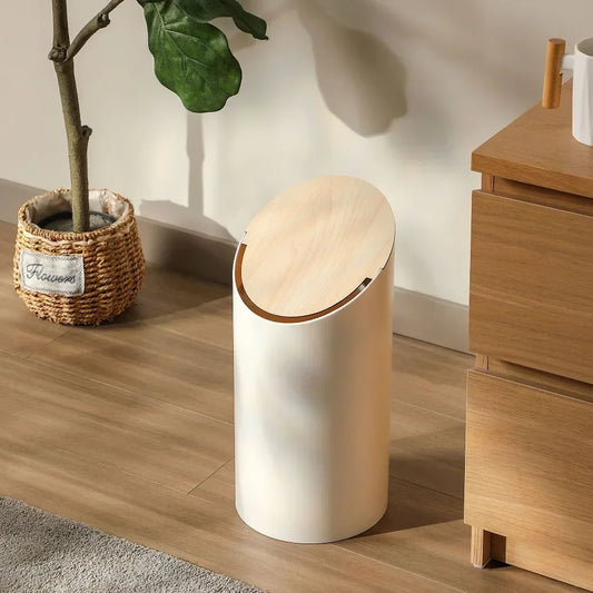 Poubelle 9L avec couvercle bois